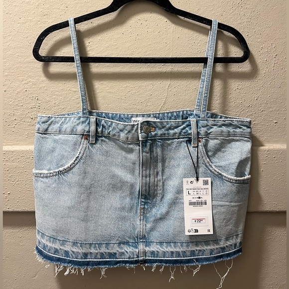 ZARA DENIM TOP - Picture 1 of 2